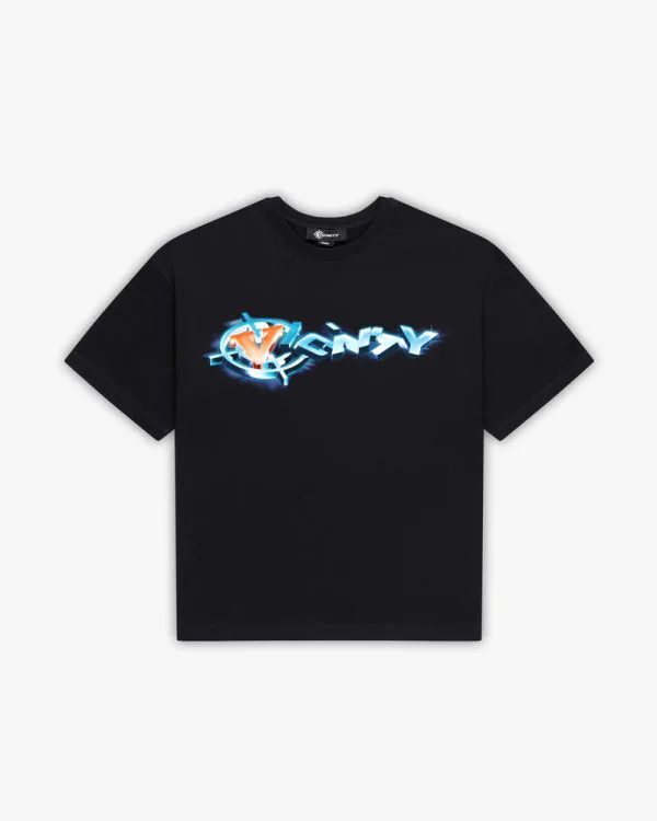 Chrome logo tee black - Avenue Wear