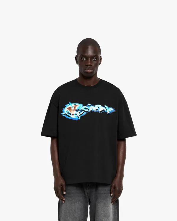 CHROME LOGO TEE BLACK - T-Shirts - streetwear Avenue Wear