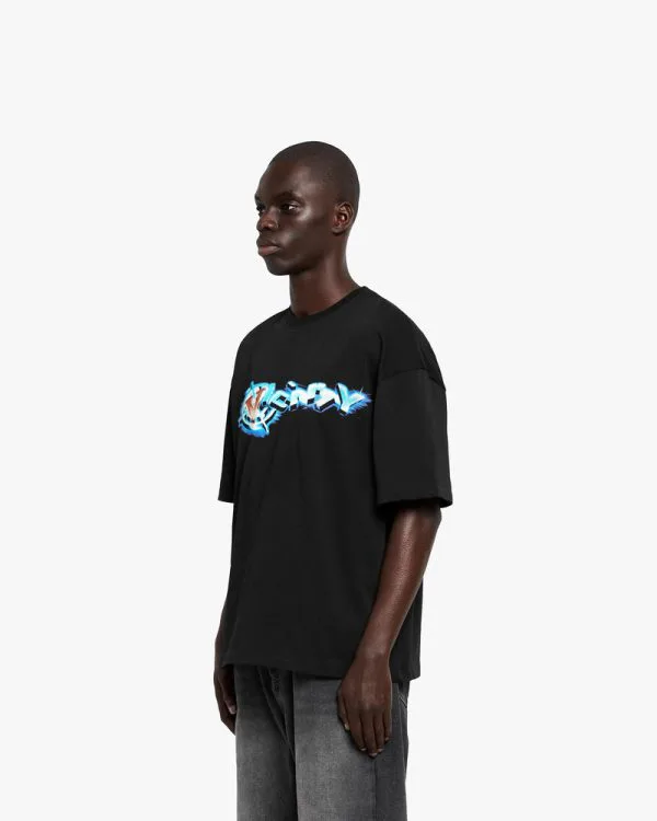 CHROME LOGO TEE BLACK - T-Shirts - streetwear Avenue Wear