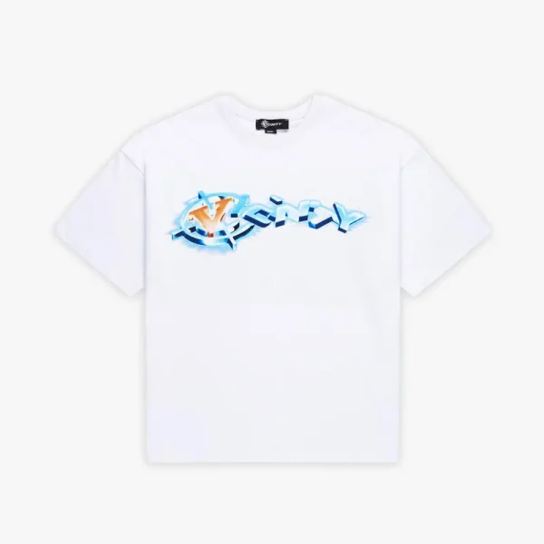 Chrome logo tee white - Avenue Wear