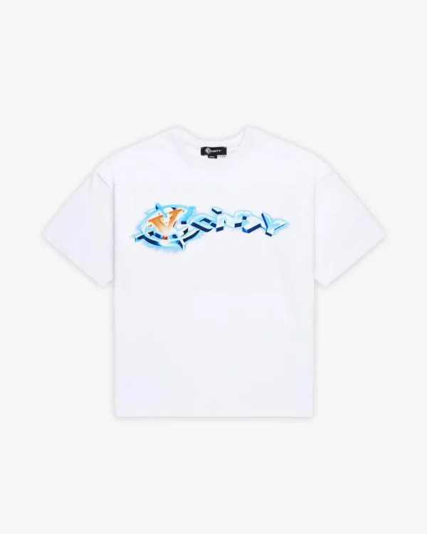 Chrome logo tee white - Avenue Wear