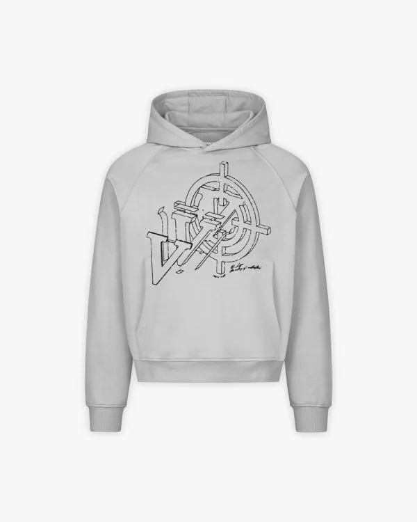 Construction logo hoodie grey - Avenue Wear