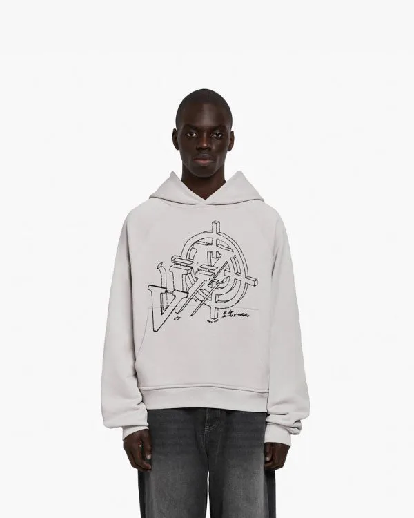 CONSTRUCTION LOGO HOODIE GREY - Sweats & Hoodies - streetwear Avenue Wear