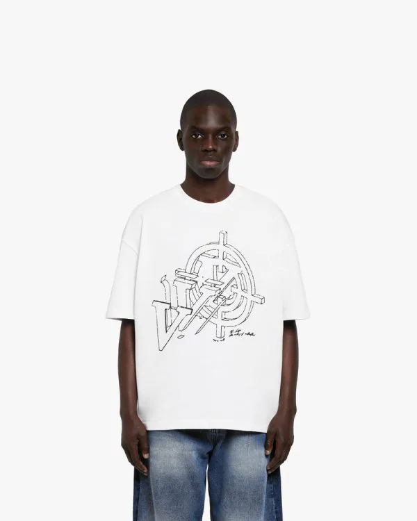 CONSTRUCTION LOGO TEE WHITE - T-Shirts - streetwear Avenue Wear