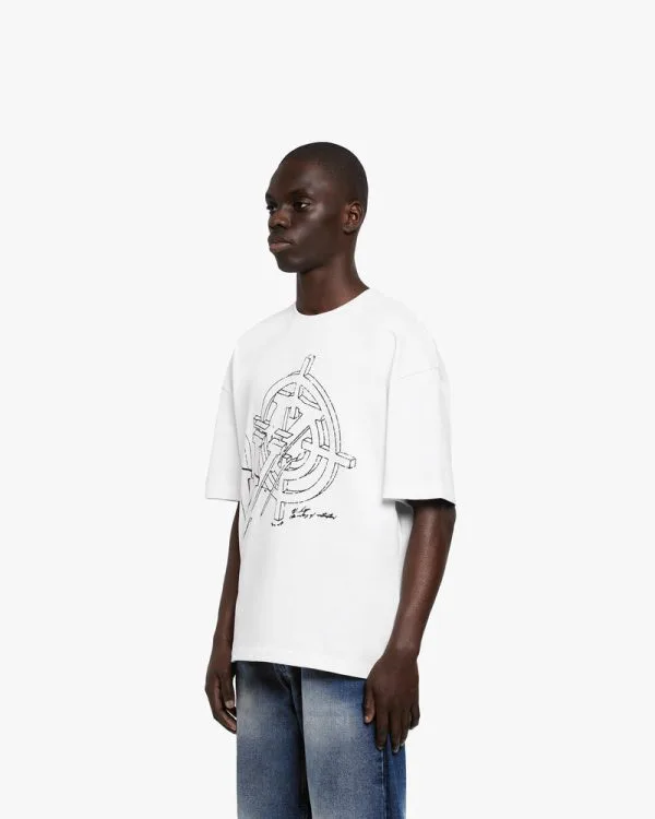 CONSTRUCTION LOGO TEE WHITE - T-Shirts - streetwear Avenue Wear