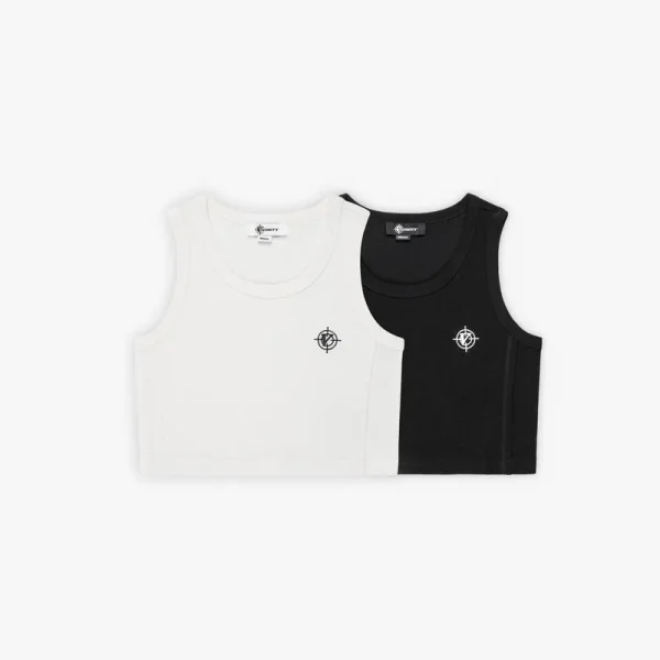 Crop tanktop double pack black white - Avenue Wear
