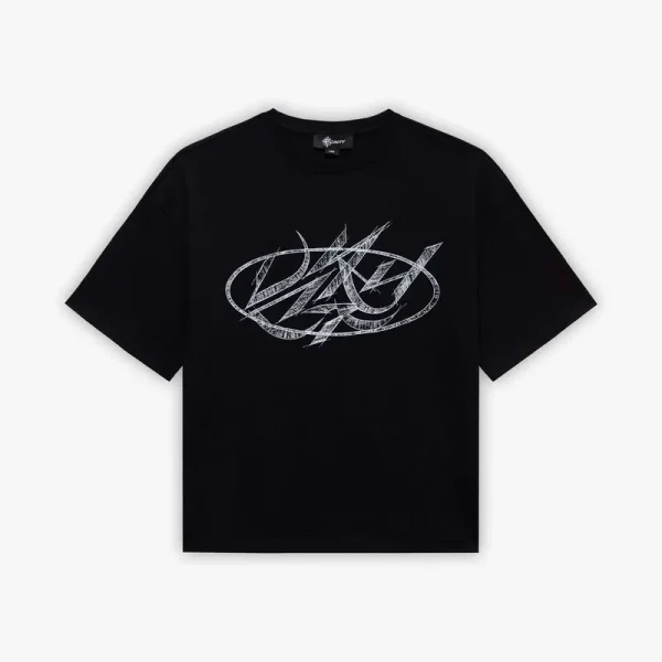 Drawn script tee black - Avenue Wear