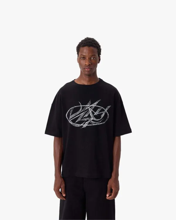 DRAWN SCRIPT TEE BLACK - T-Shirts - streetwear Avenue Wear