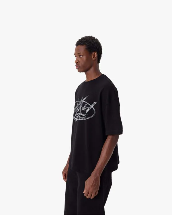 DRAWN SCRIPT TEE BLACK - T-Shirts - streetwear Avenue Wear