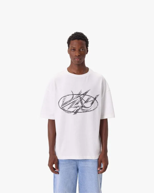 DRAWN SCRIPT TEE WHITE - T-Shirts - streetwear Avenue Wear