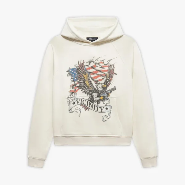 Eagle tattoo hoodie beige - Avenue Wear