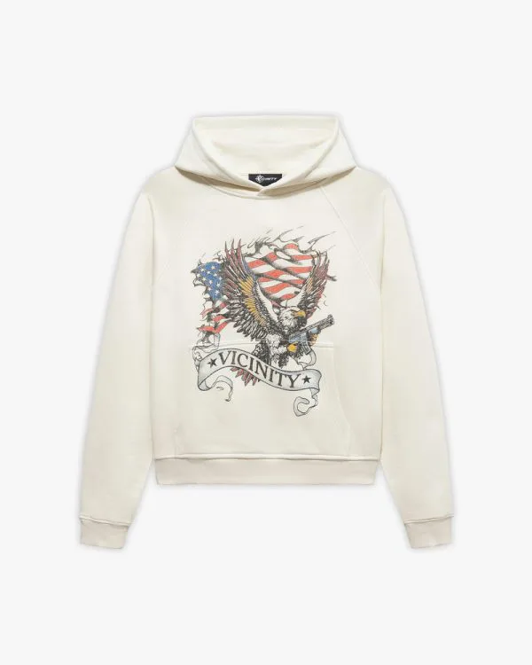 Eagle tattoo hoodie beige - Avenue Wear