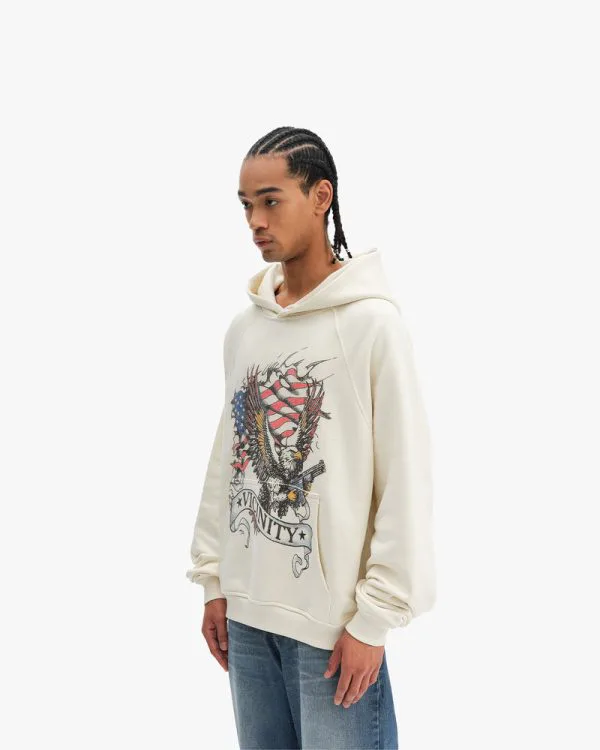 EAGLE TATTOO HOODIE BEIGE - Sweats & Hoodies - streetwear Avenue Wear