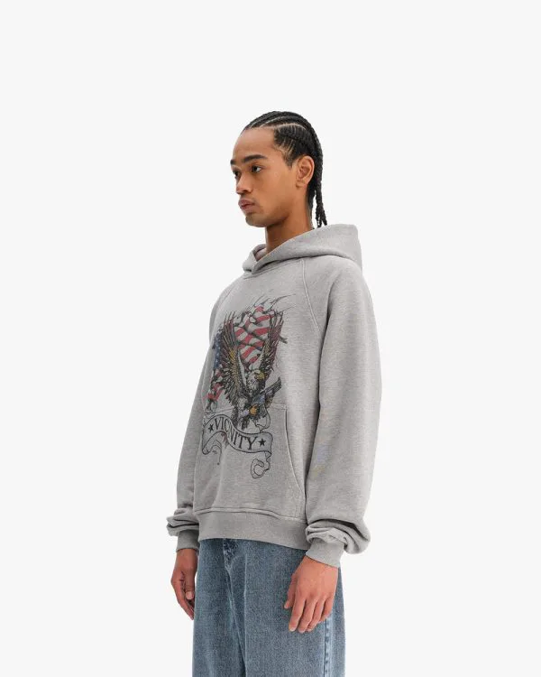 EAGLE TATTOO HOODIE MELANGE GREY - Sweats & Hoodies - streetwear Avenue Wear