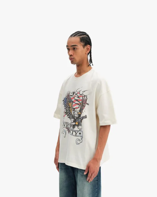 EAGLE TATTOO TEE BEIGE - T-Shirts - streetwear Avenue Wear