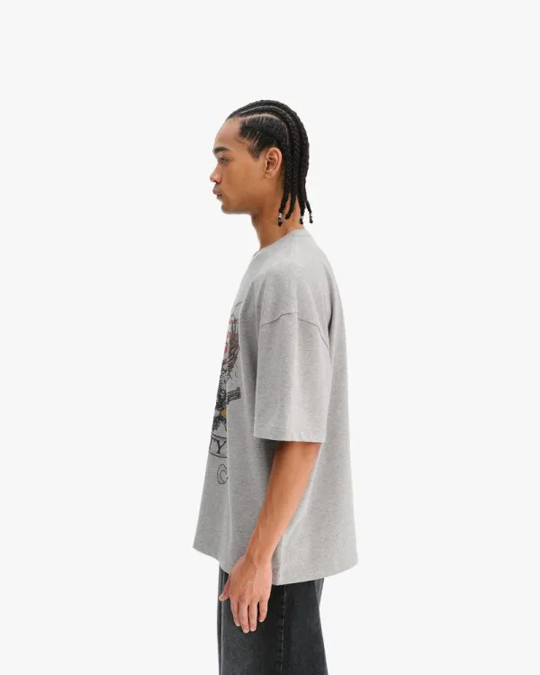 EAGLE TATTOO TEE MELANGE GREY - T-Shirts - streetwear Avenue Wear
