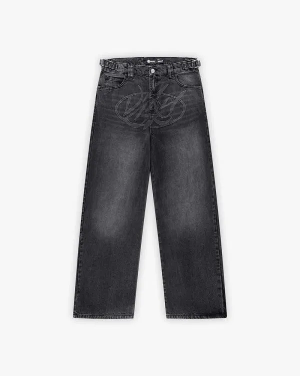 Embossed script logo denim black - Avenue Wear