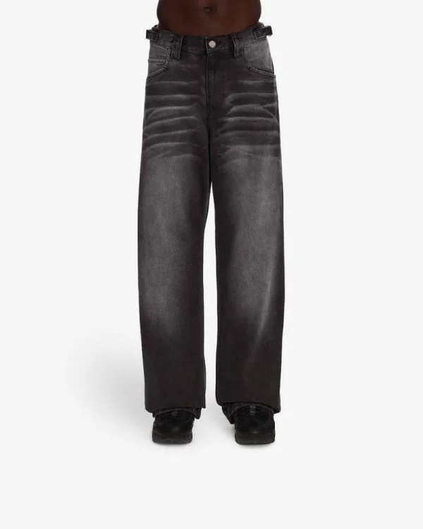 FADED BLACK DENIM - Pantalons & Jorts - streetwear Avenue Wear