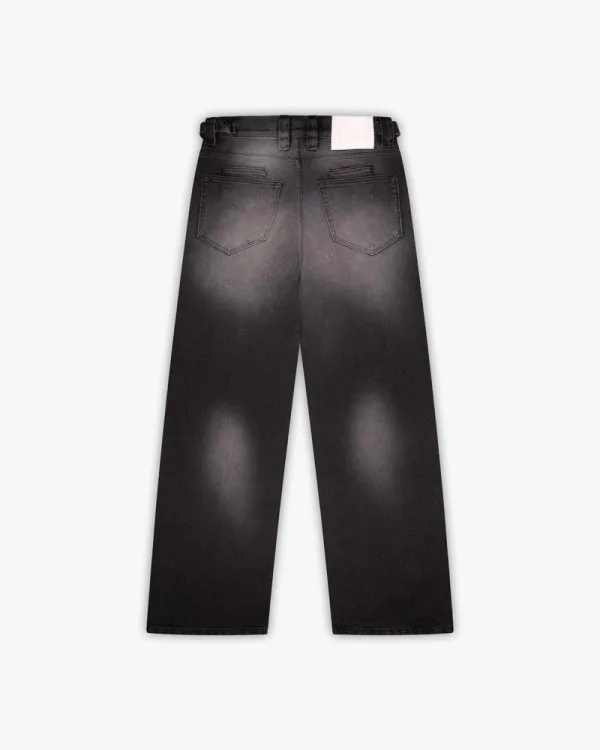 FADED BLACK DENIM - Pantalons & Jorts - streetwear Avenue Wear