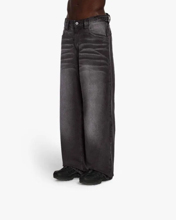 FADED BLACK DENIM - Pantalons & Jorts - streetwear Avenue Wear