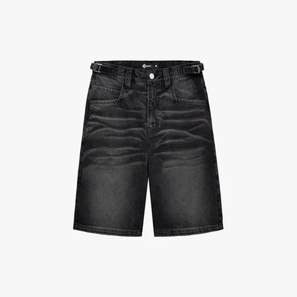 Faded black denim jorts - Avenue Wear