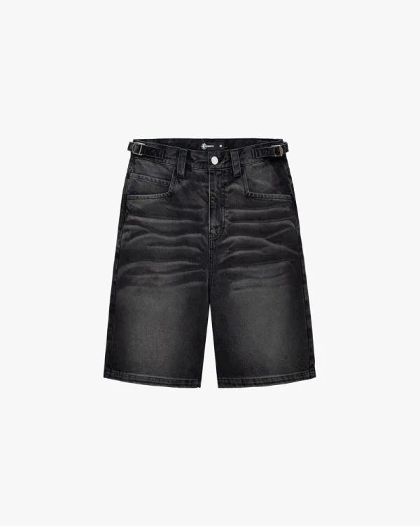Faded black denim jorts - Avenue Wear