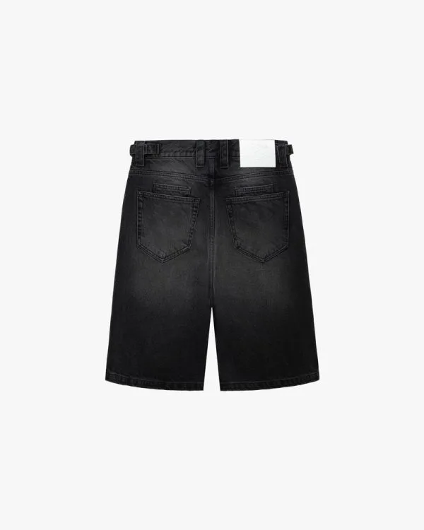 FADED BLACK DENIM JORTS - Pantalons & Jorts - streetwear Avenue Wear