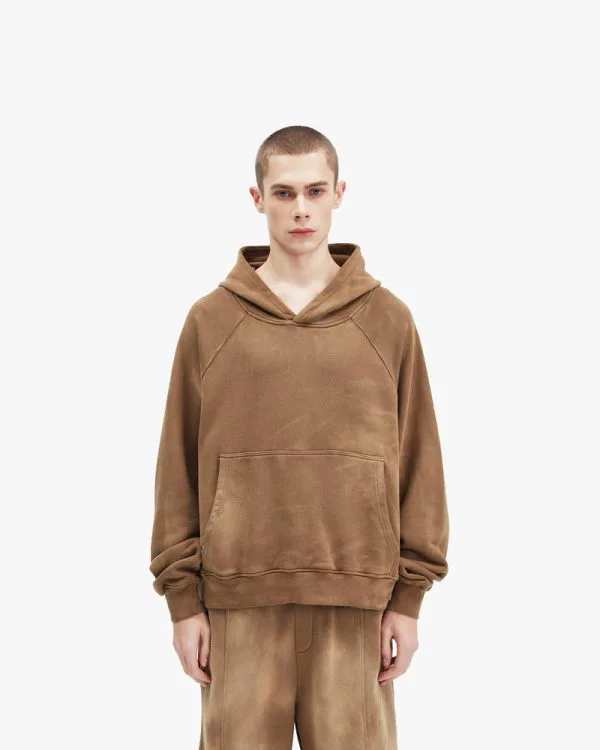 FADED WASH HOODIE BEIGE - Sweats & Hoodies - streetwear Avenue Wear