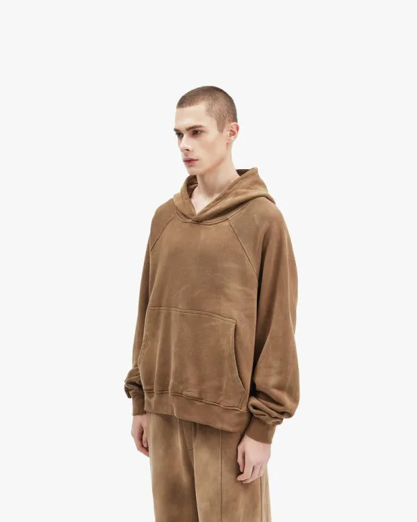 FADED WASH HOODIE BEIGE - Sweats & Hoodies - streetwear Avenue Wear