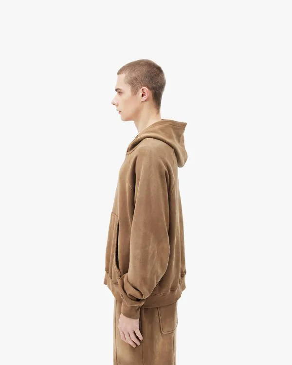 FADED WASH HOODIE BEIGE - Sweats & Hoodies - streetwear Avenue Wear