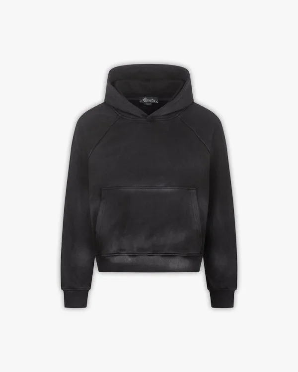 Faded wash hoodie black - Avenue Wear