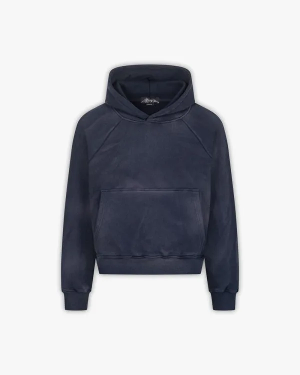 Faded wash hoodie navy - Avenue Wear