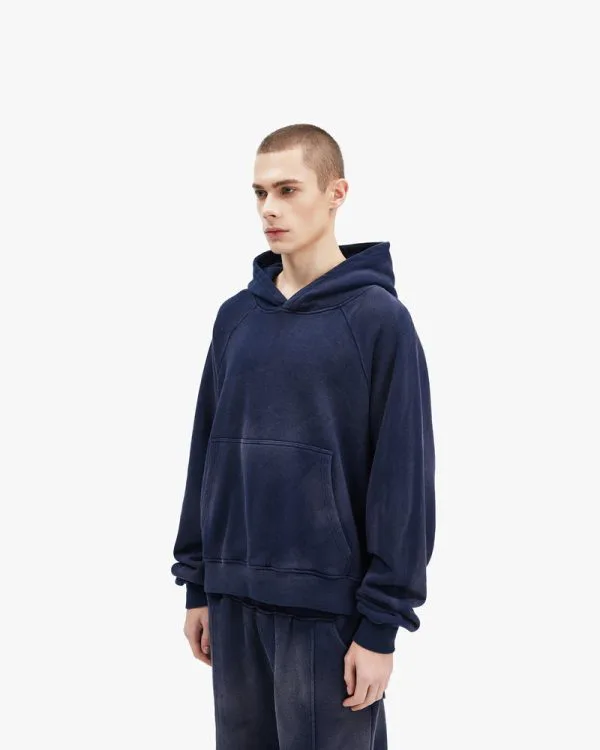 FADED WASH HOODIE NAVY - Sweats & Hoodies - streetwear Avenue Wear