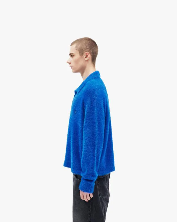 FAUX MINK POLO SWEATER ROYAL BLUE - Sweats & Hoodies - streetwear Avenue Wear