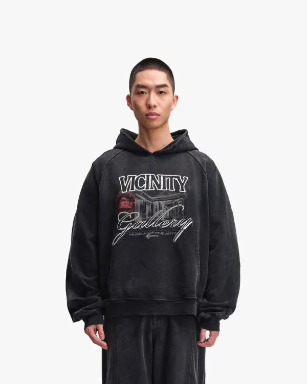 GALLERY HOODIE WASHED BLACK - Sweats & Hoodies - streetwear Avenue Wear