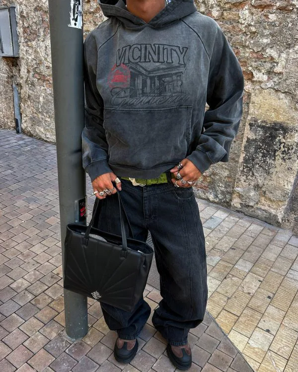 GALLERY HOODIE WASHED GREY - Sweats & Hoodies - streetwear Avenue Wear
