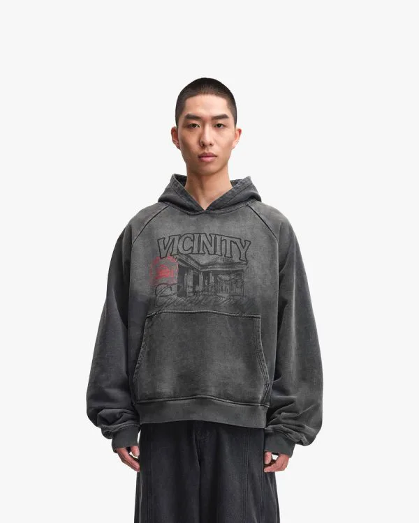 GALLERY HOODIE WASHED GREY - Sweats & Hoodies - streetwear Avenue Wear