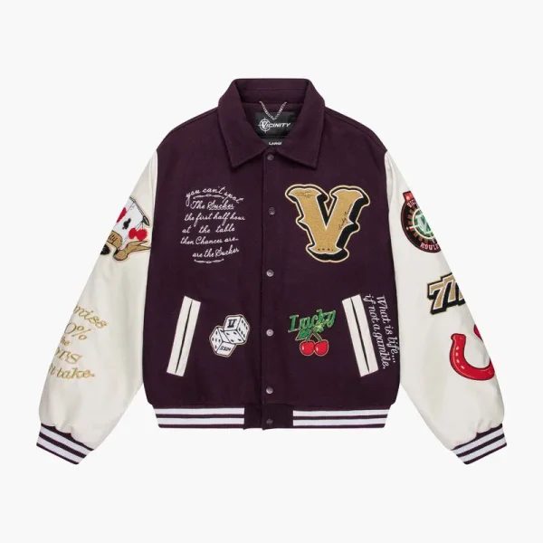 Gambler varsity jacket bordeaux red - Avenue Wear