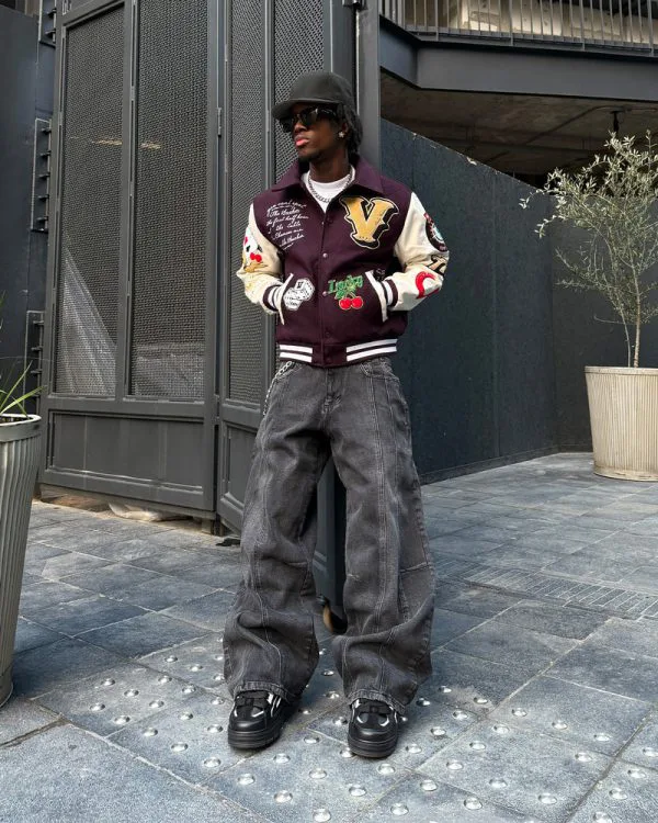 GAMBLER VARSITY JACKET BORDEAUX RED - Vestes - streetwear Avenue Wear