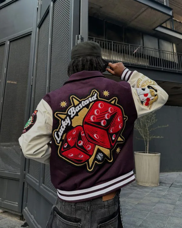 GAMBLER VARSITY JACKET BORDEAUX RED - Vestes - streetwear Avenue Wear