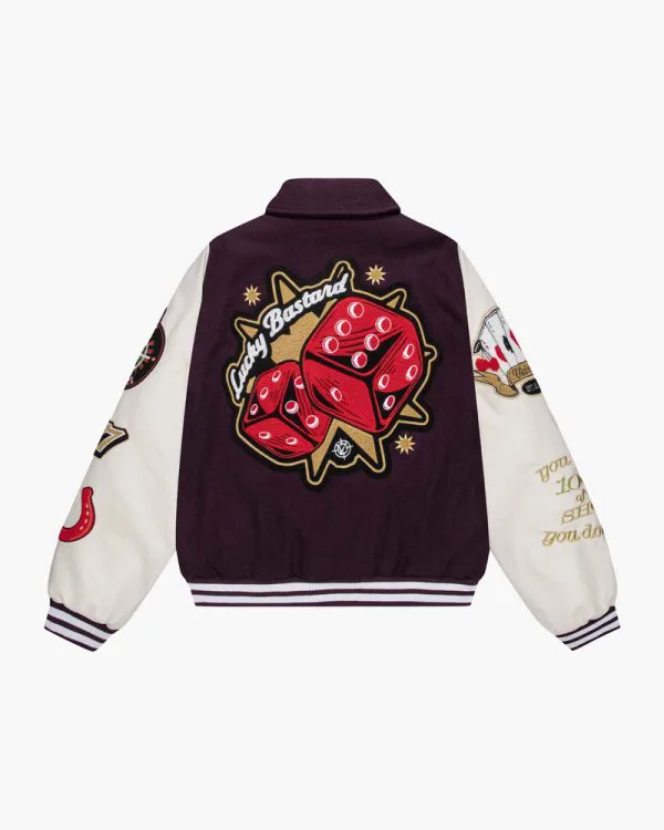 GAMBLER VARSITY JACKET BORDEAUX RED - Vestes - streetwear Avenue Wear