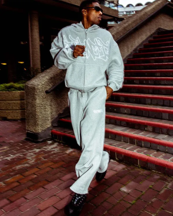 GRAFFITI JOGGER GREY MELANGE - Pantalons & Jorts - streetwear Avenue Wear