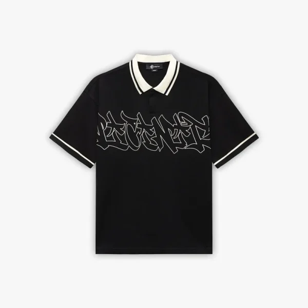 Graffiti polo black - Avenue Wear