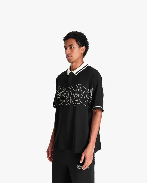 GRAFFITI POLO BLACK - T-Shirts - streetwear Avenue Wear