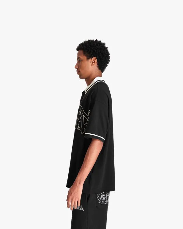 GRAFFITI POLO BLACK - T-Shirts - streetwear Avenue Wear