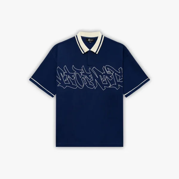 Graffiti polo blue - Avenue Wear