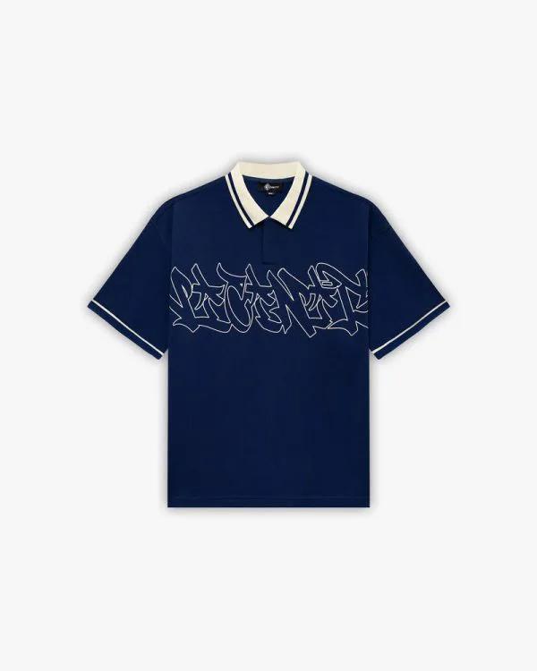Graffiti polo blue - Avenue Wear