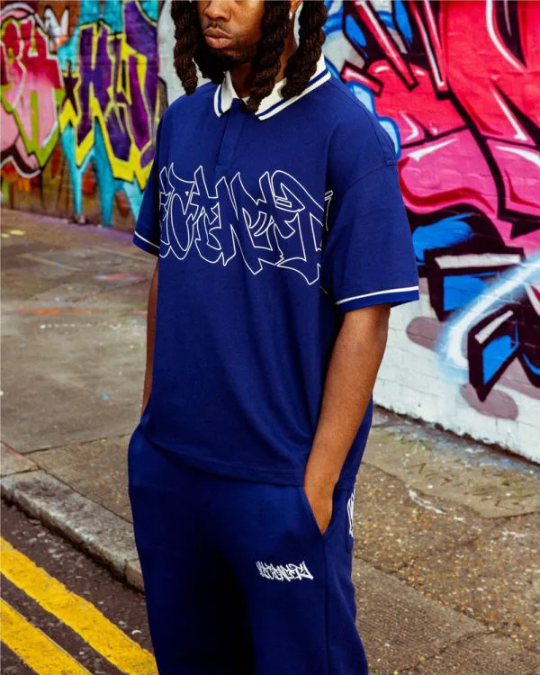 GRAFFITI POLO BLUE - T-Shirts - streetwear Avenue Wear