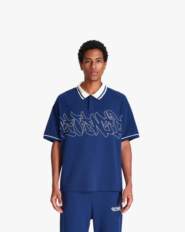 GRAFFITI POLO BLUE - T-Shirts - streetwear Avenue Wear