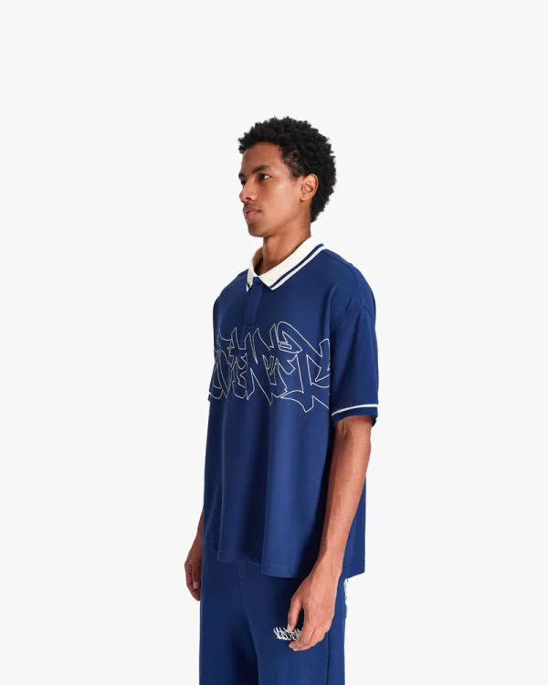 GRAFFITI POLO BLUE - T-Shirts - streetwear Avenue Wear